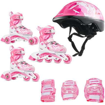Zestaw Rolki Wrotki Regulowane 3w1 Raven Princess Kask Dream Ochraniacze Fibre