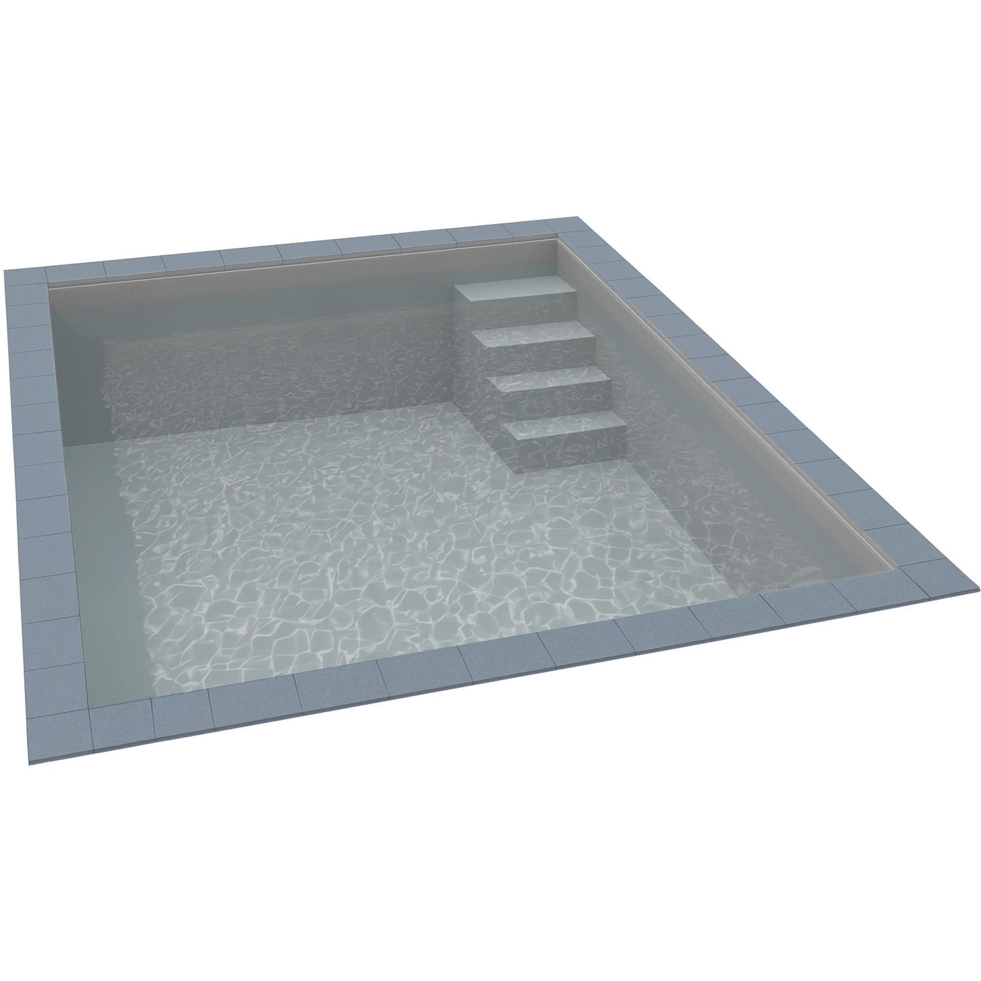 KWAD Styropor Pool Easy mit gerader Treppe rechts 7 x 3,5 x 1,5 m grau 3/4