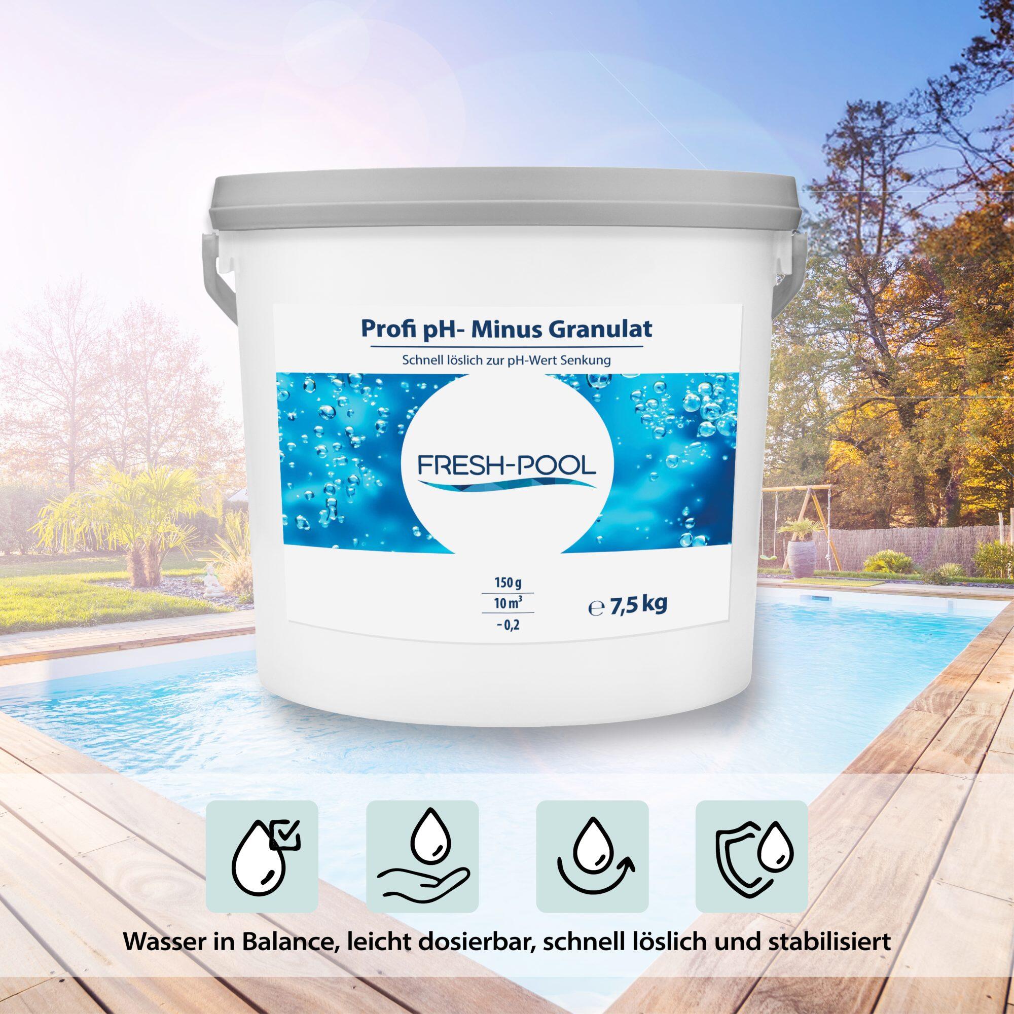 Fresh-Pool Profi pH- Minus Granulat 7,5 kg - ph-Minus für Pool | ph
Senker Granu 2/7