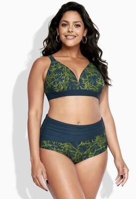 Dames bikini bloemen zonder zachte cups verstelbare schouderbandjes gerecycled