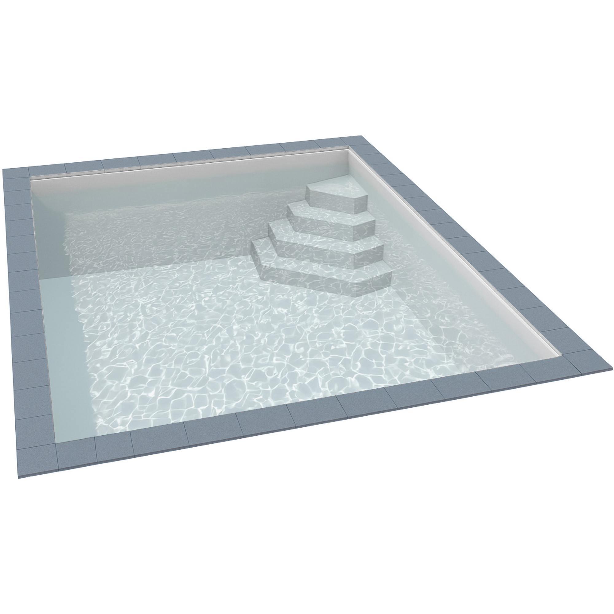 KWAD Styropor Pool Easy mit Ecktreppe rechts 8 x 4 x 1,5 m weiß 3/4