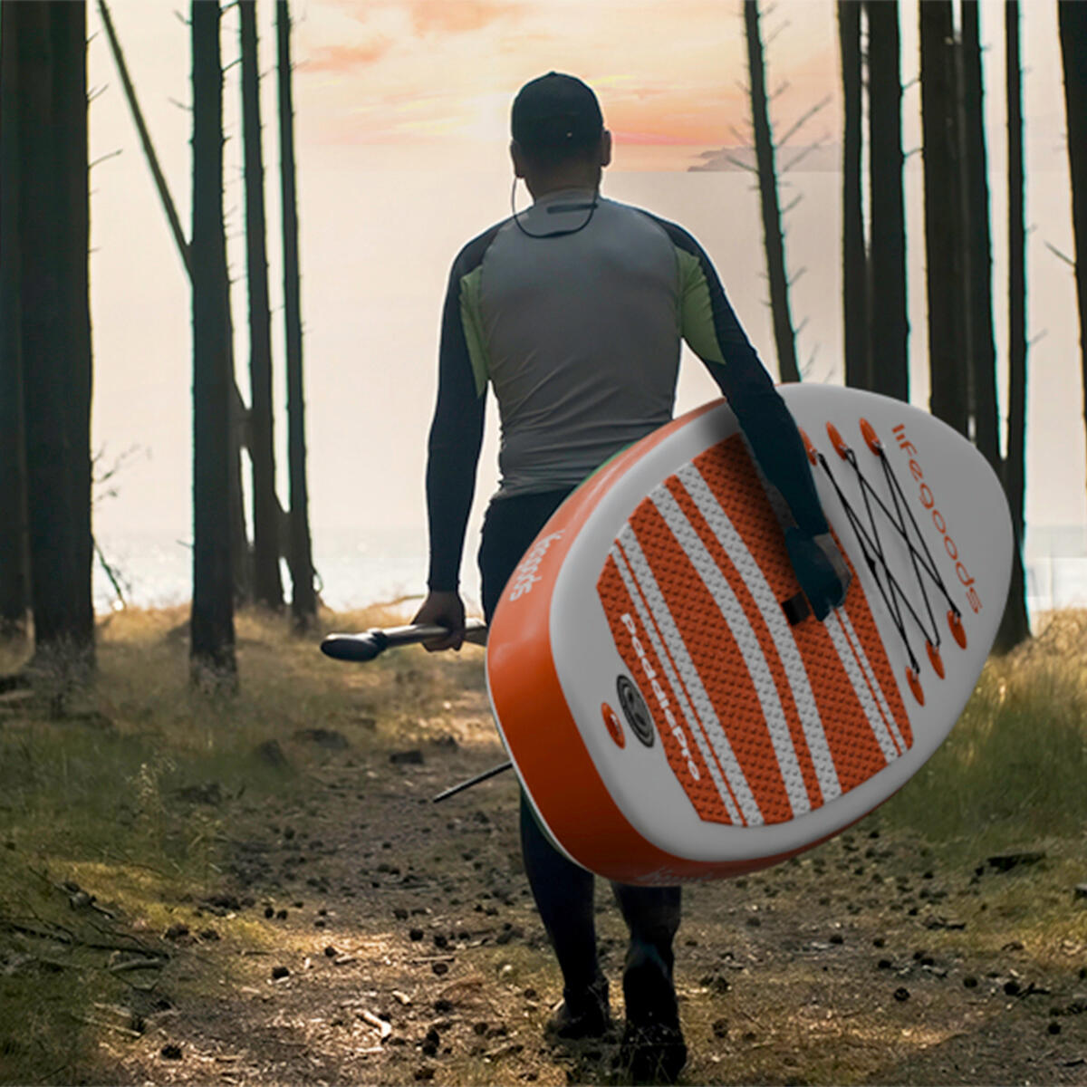 PaddlePro SUP Board - opblaasbaar - 320cm - max 150kg - Wit/Oranje 6/6