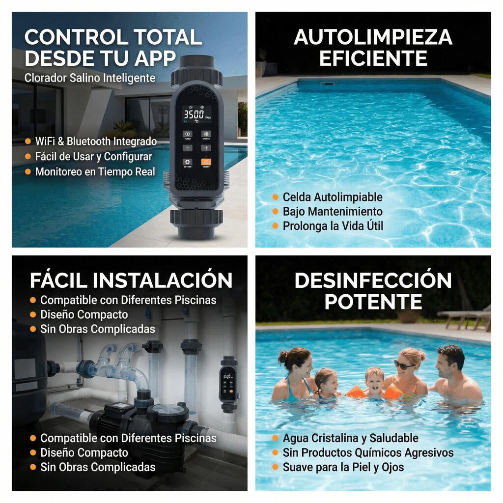 Nix Pool - elettrolizzatore per piscine LC Wifi Nix Pool - LC200A 20 gr/h 90 m³ 3/7