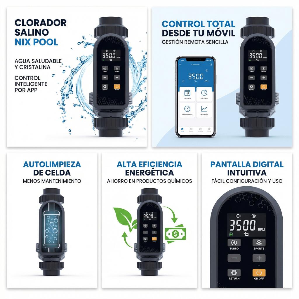 Nix Pool - elettrolizzatore per piscine LC Wifi Nix Pool - LC200A 20 gr/h 90 m³ 4/7