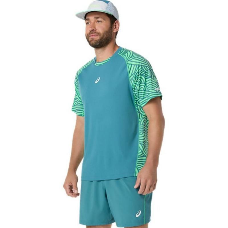 Camiseta Asics Padel Court Print SS Top Verde Pino 4/5