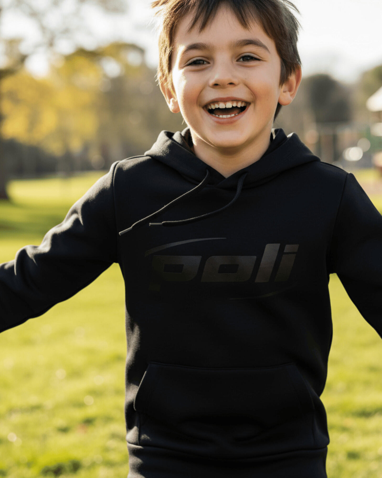 Kinder fleece hoodie met capuchon 3/6