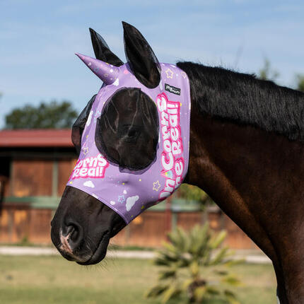 Einhorn fliegenmaske mit ohrenschutz aus mesh
