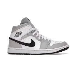 Air Jordan 1 Mid White Light Smoke Grey 1/4