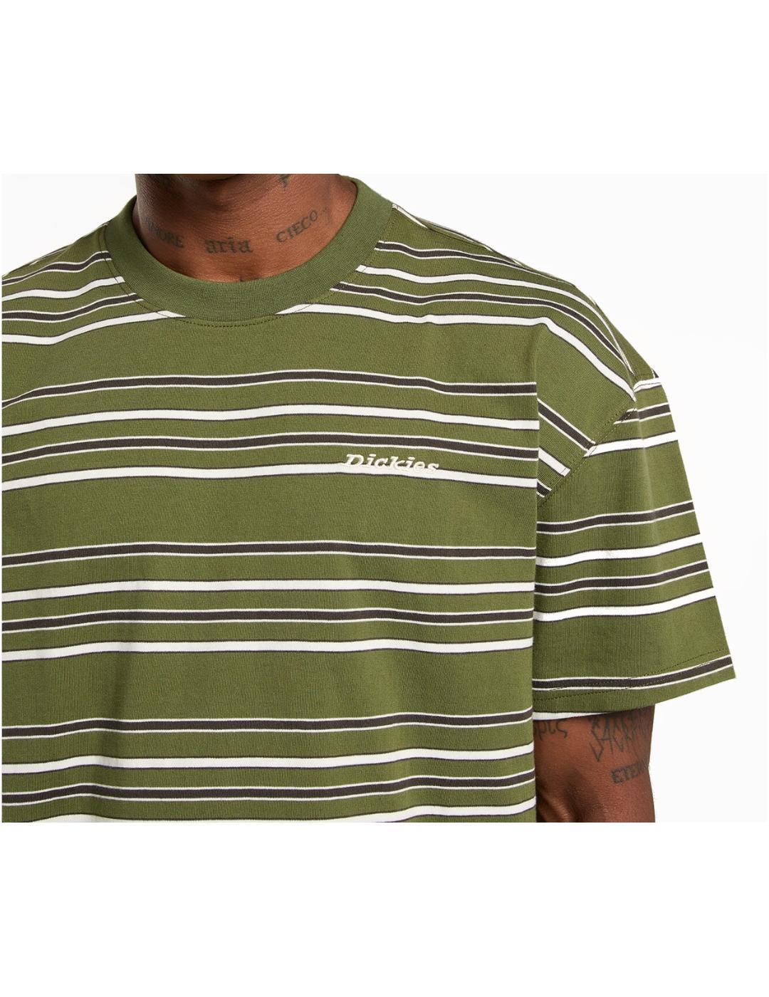 Camiseta para Hombre Dickies  east liberty stripe  Verde 3/6
