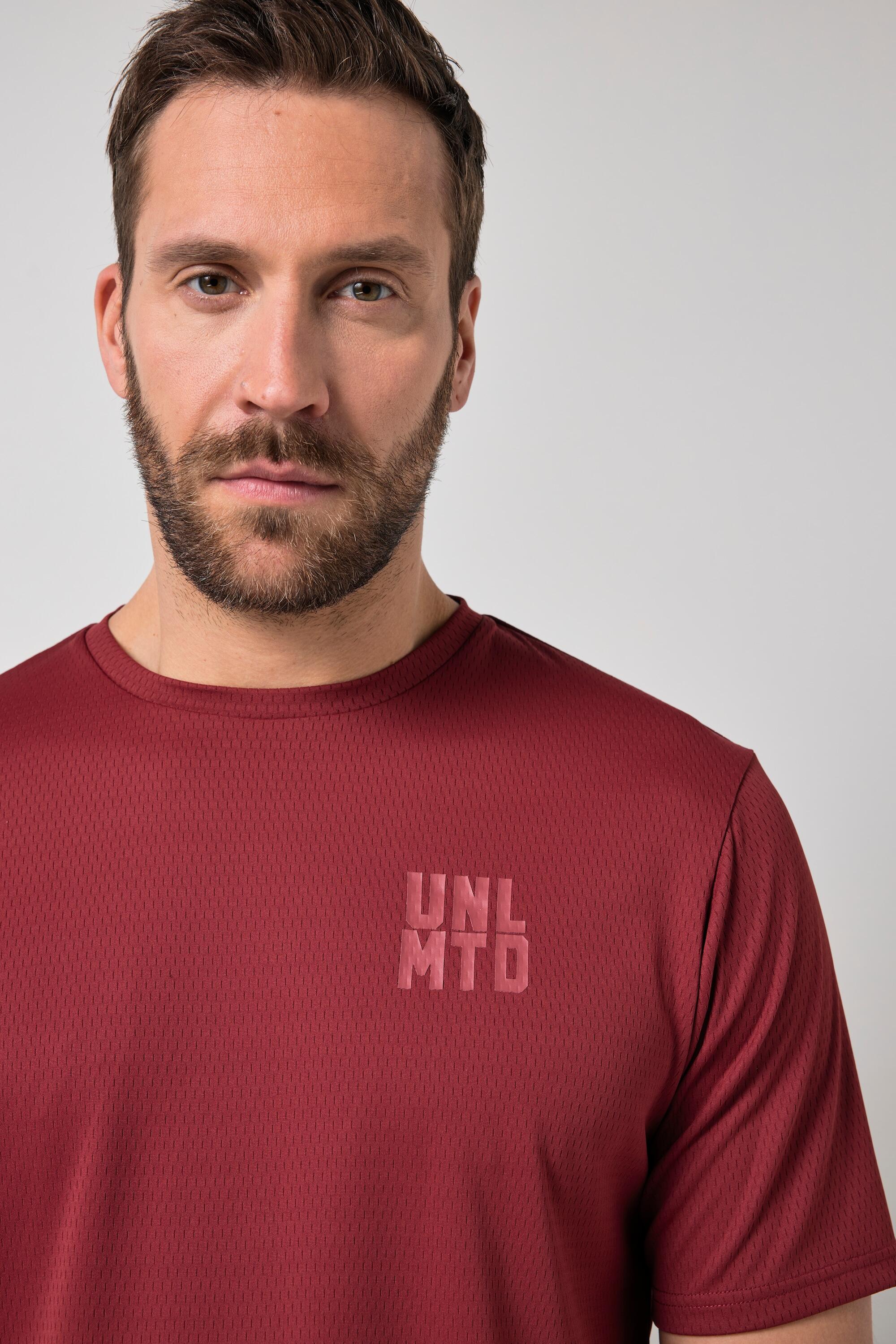 Herren T-Shirt Fitness Halbarm Mesh Struktur Brustprint bis 7 XL 3/5