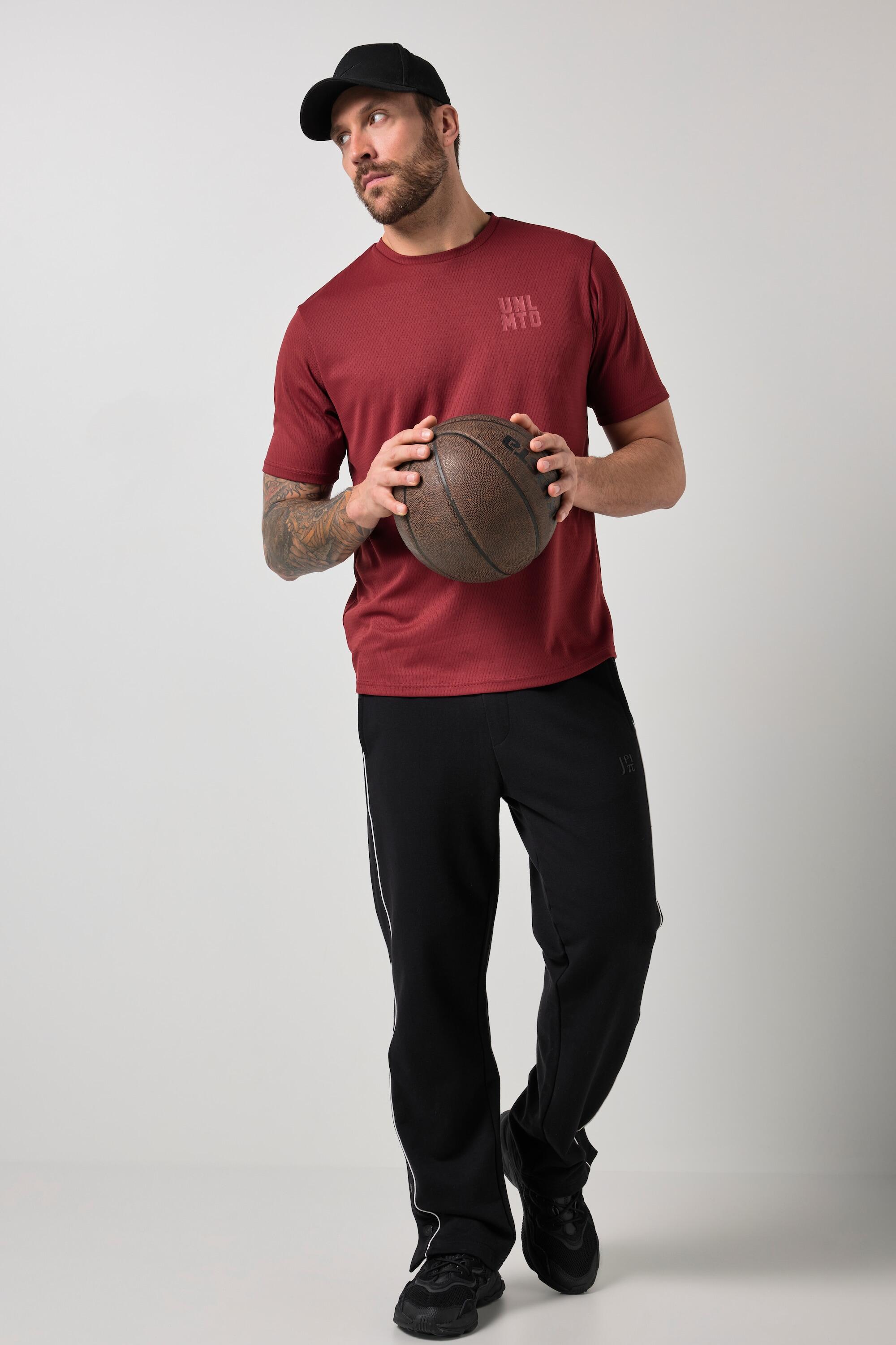 Herren T-Shirt Fitness Halbarm Mesh Struktur Brustprint bis 7 XL 2/5