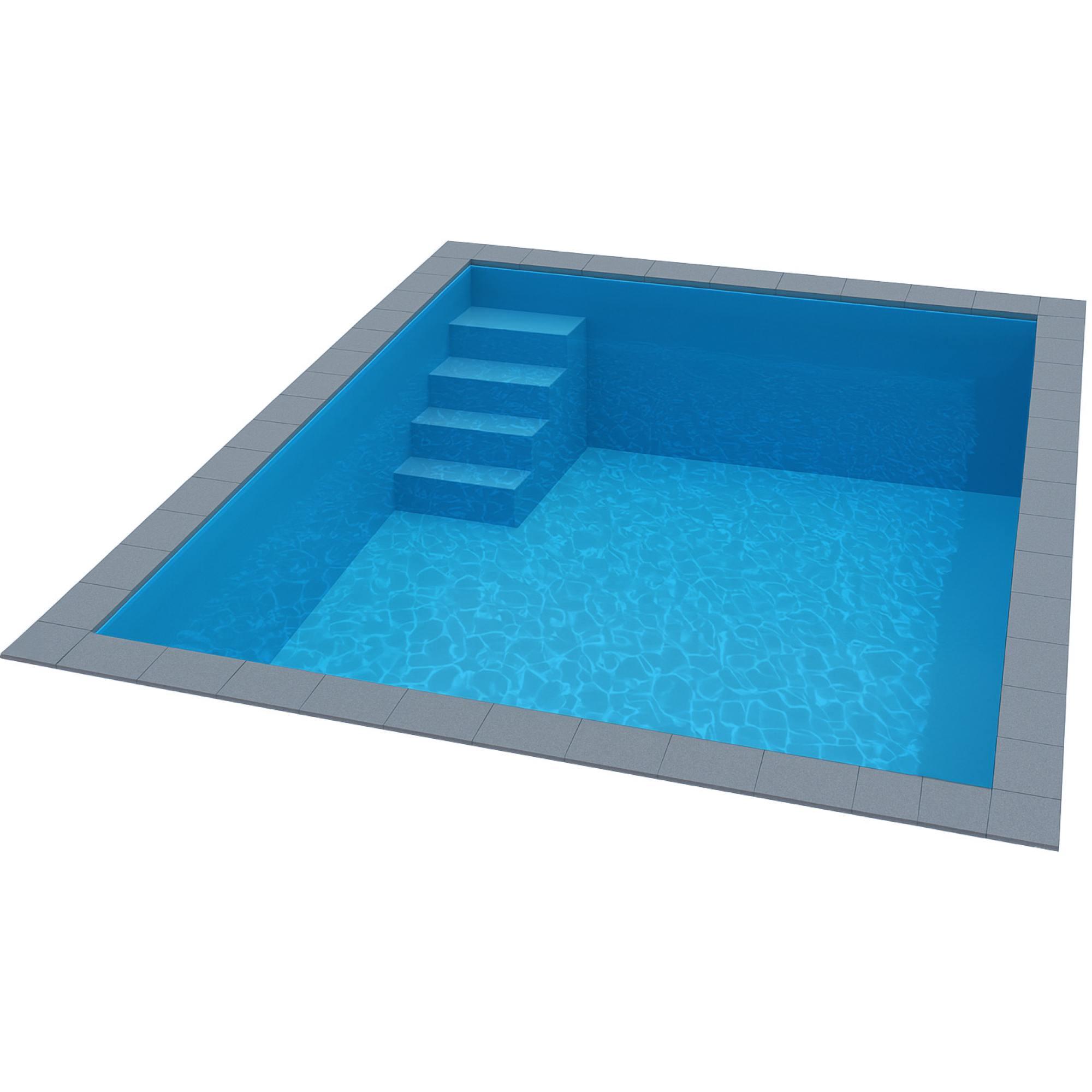 KWAD Styropor Pool Easy mit gerader Treppe links 6 x 3 x 1,5 m blau 3/4