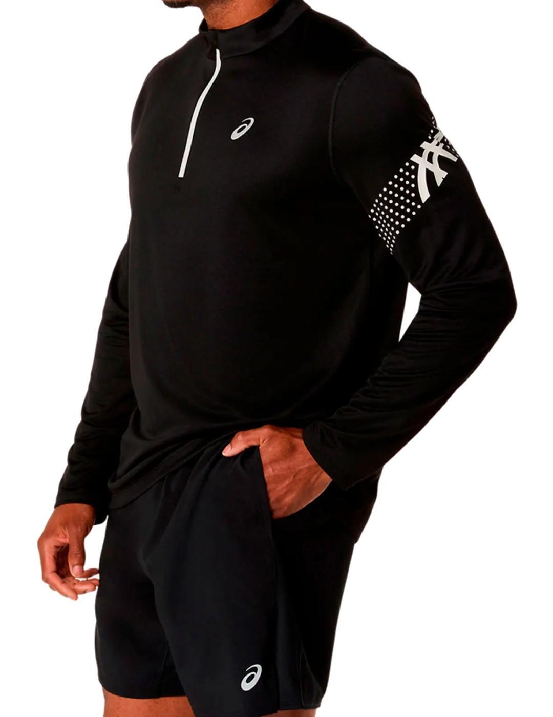 Camiseta para Hombre Asics  icon m/larga 1/2 Negro 3/5