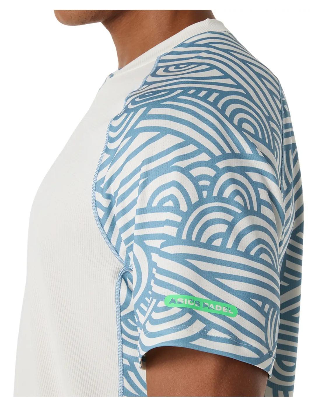 Camiseta Asics Padel Court Print SS Top Cream Blue 4/4