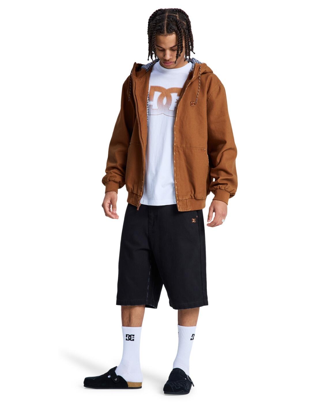 Chaqueta de lona GARAGE Marrón Hombre 3/4