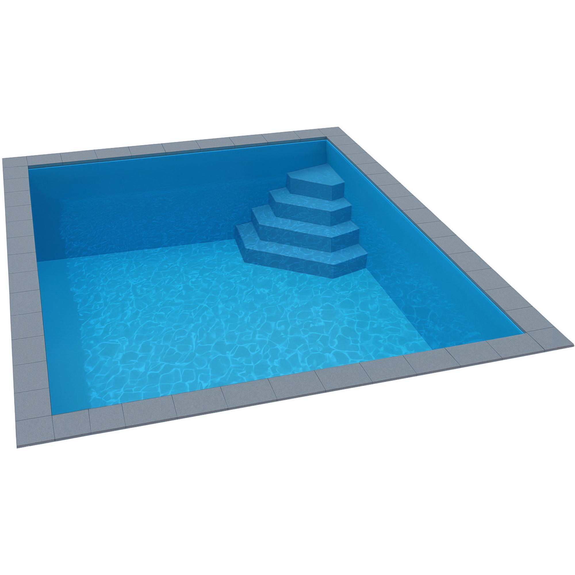 KWAD Styropor Pool Easy mit Ecktreppe rechts 8 x 4 x 1,5 m blau 3/4
