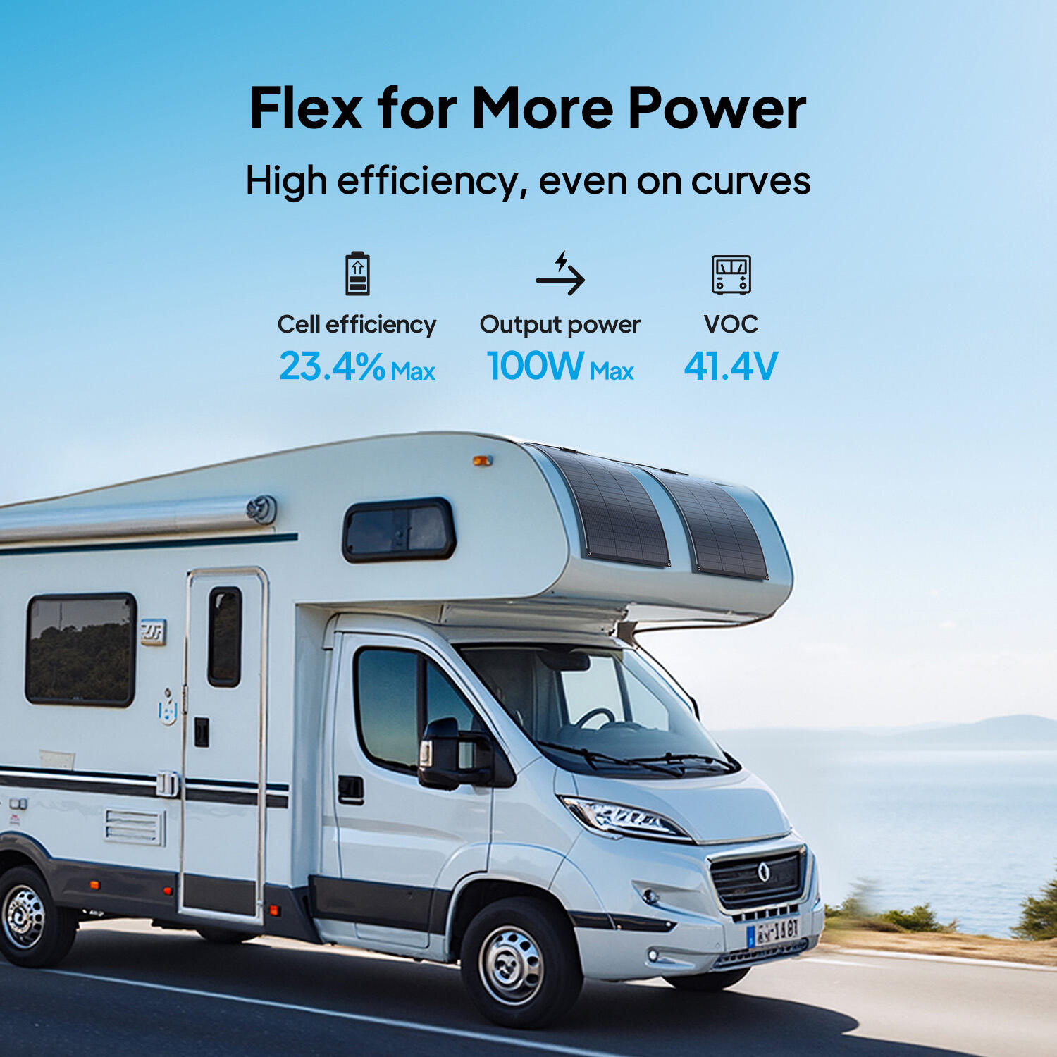 PV100 FX panneau solaire flexible 200W , lot de 6 pour RV , camping et panne 6/7