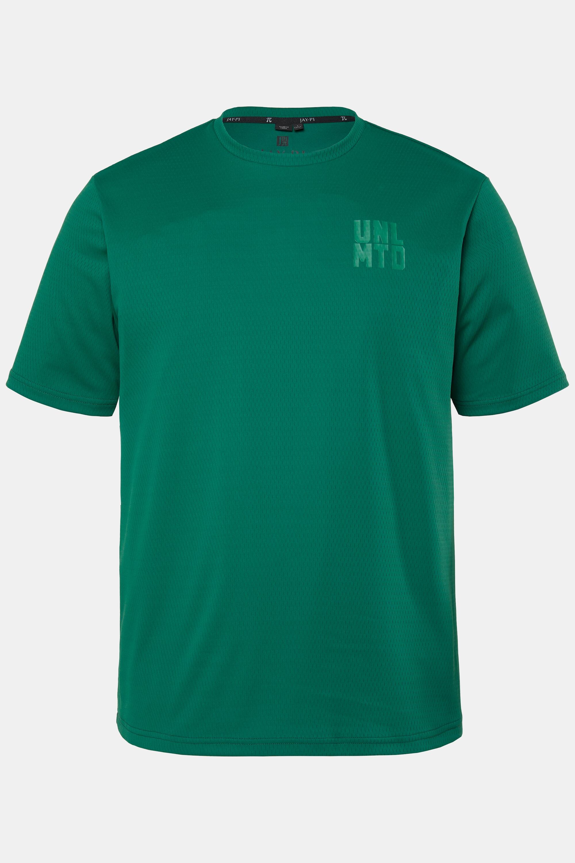 Hommes T-shirt à manches courtes imprimé poitrine et mesh texturé 3/4