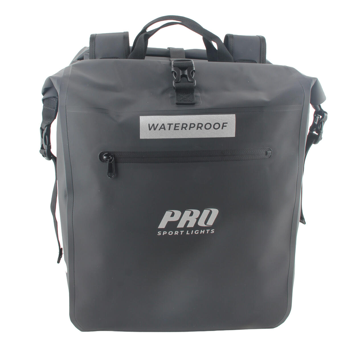 Sacoche double pour vélo 56 litres noire avec réflecteurs imperméable 3/7