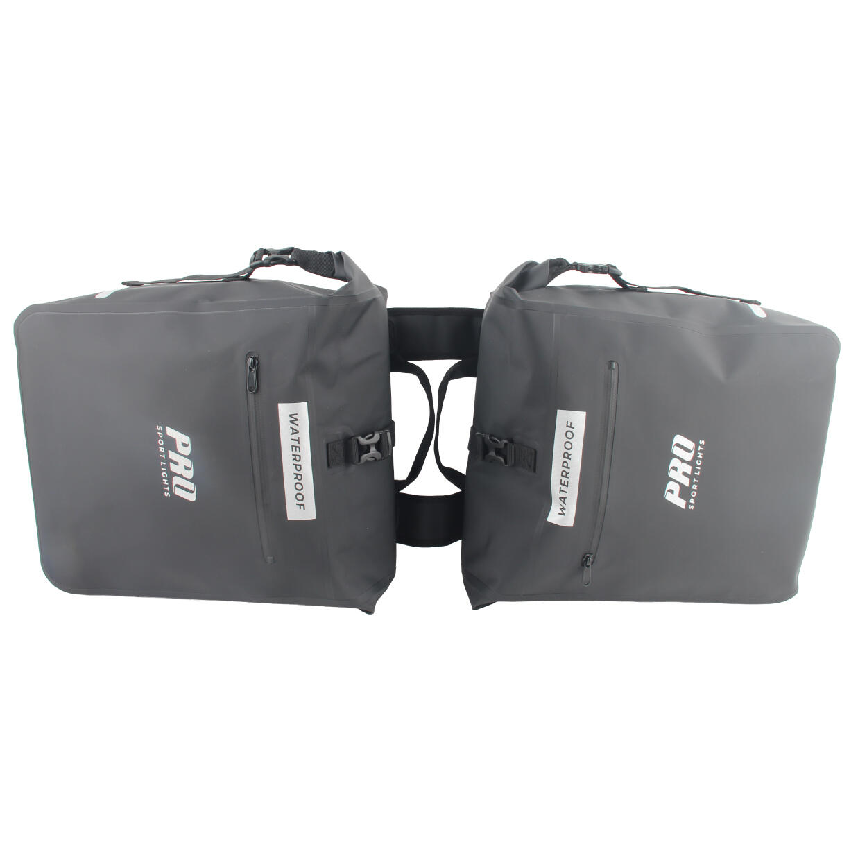 Sacoche double pour vélo 56 litres noire avec réflecteurs imperméable 5/7