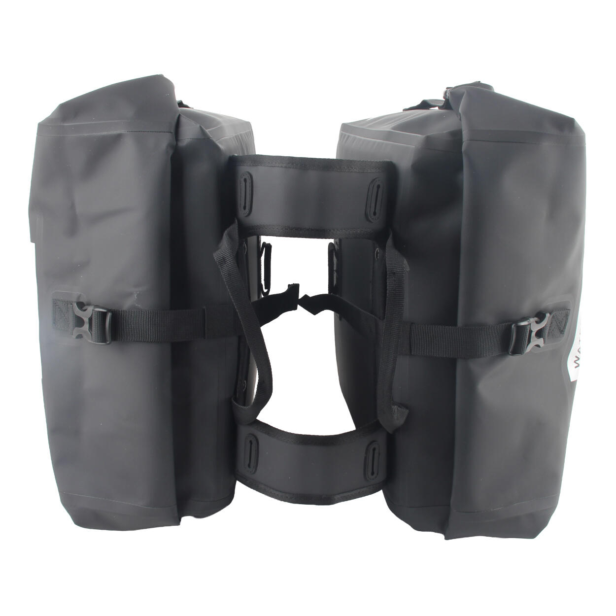 Sacoche double pour vélo 56 litres noire avec réflecteurs imperméable 6/7