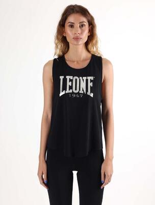 Canotta donna Leone 1947 Apparel in cotone con grande logo. Per training.