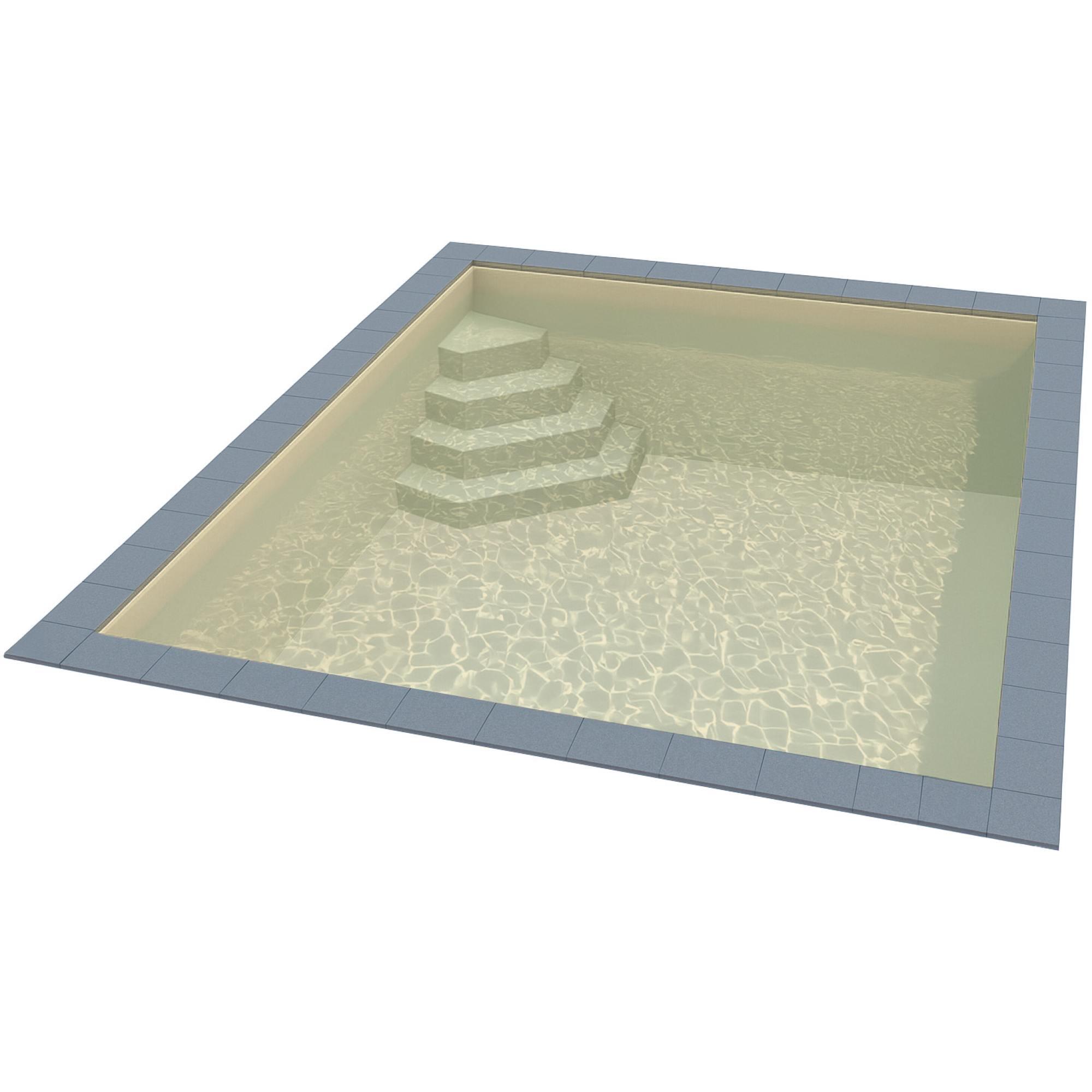 KWAD Styropor Pool Easy mit Ecktreppe links 7 x 3,5 x 1,5 m sand 3/4