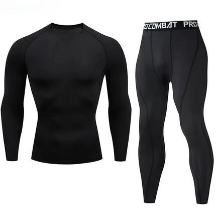 Ensemble de sous-vêtements Thermique Homme Tee Shirt Manches Longues Compression