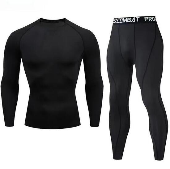 Ensemble de sous-vêtements Thermique Homme Tee Shirt Manches Longues Compression
