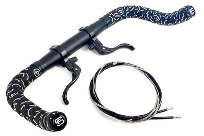 Manubrio Bullhorn 31.8 mm con nastri SNTFX SPECIAL Reflective 80's e freni