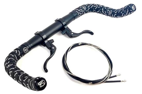 Manubrio Bullhorn 31.8 mm con nastri SNTFX SPECIAL Reflective 80's e freni