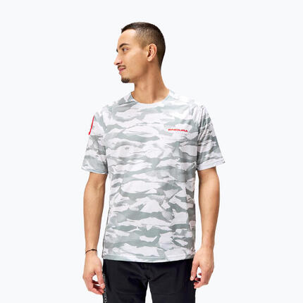 Maillot Manches Courtes Homme Endura Mountain Camo Gris