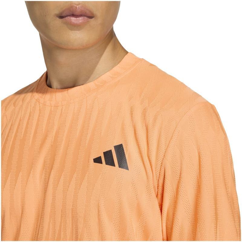 Camiseta Preta Laranja Adidas Freelift 3/5
