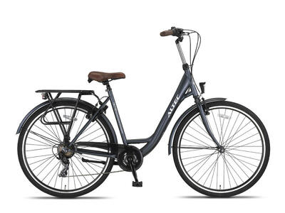 Metro 28 inch 52 cm dames 7v v-brakes antraciet