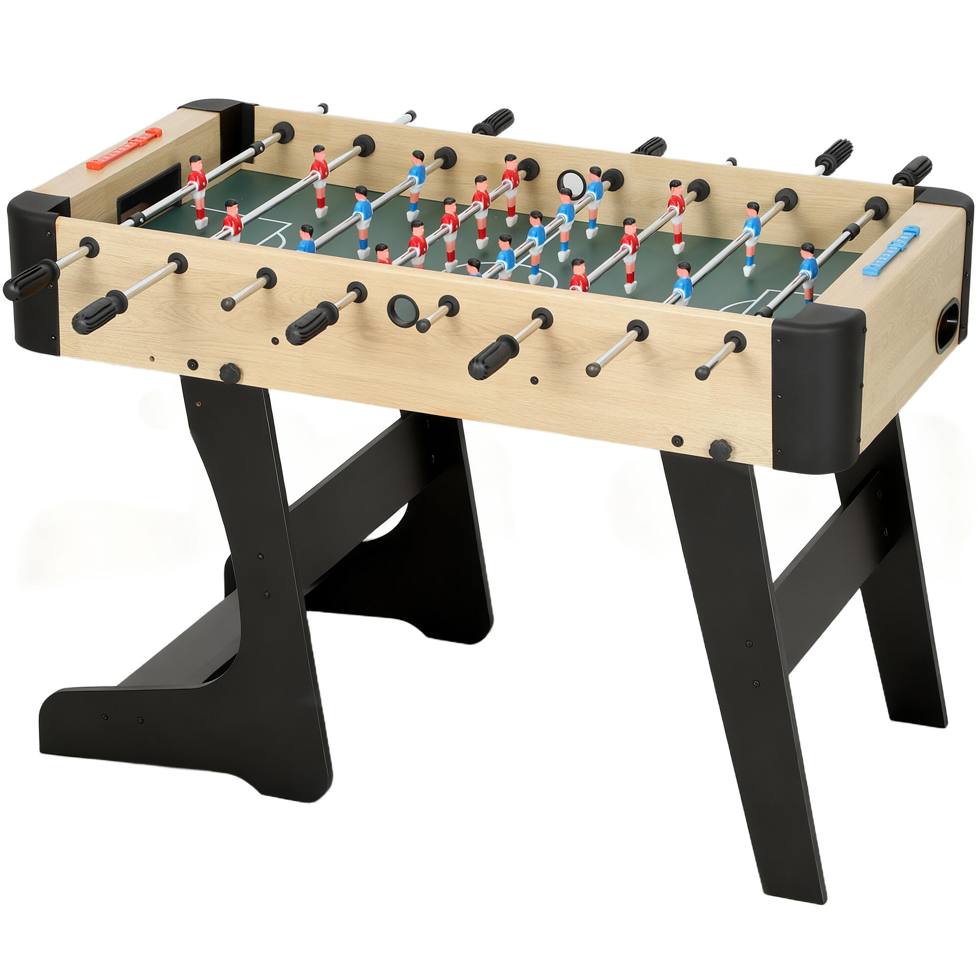 SPORTNOW Calcio Balilla Pieghevole con Impugnature Antiscivolo Verde e Legno 1/8