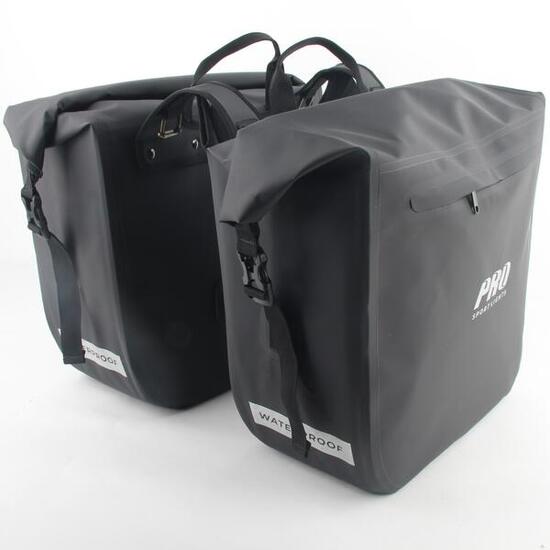 Borsa doppia per bicicletta nera 54 litri Riflettori Impermeabile