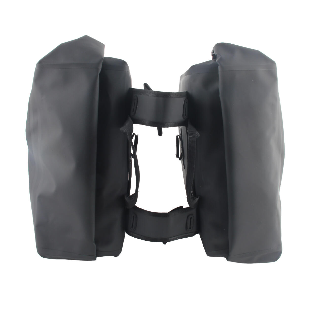 Bolsa doble para bicicleta negra 54 litros con reflectores e impermeable 7/7