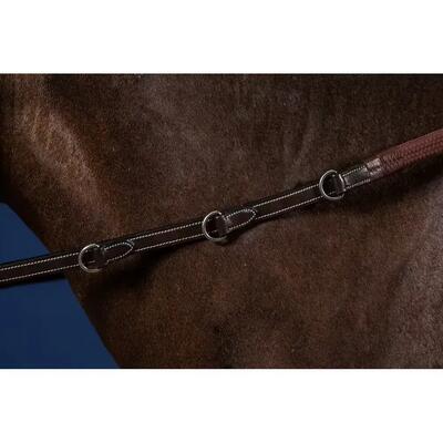 Dy'on 1/2'' howlett rubber teugels met 3 d-ringen en 7 leren passanten