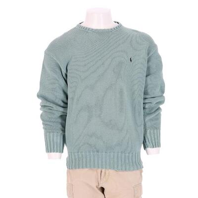Tweedehands - heren crew neck groene trui - als nieuw