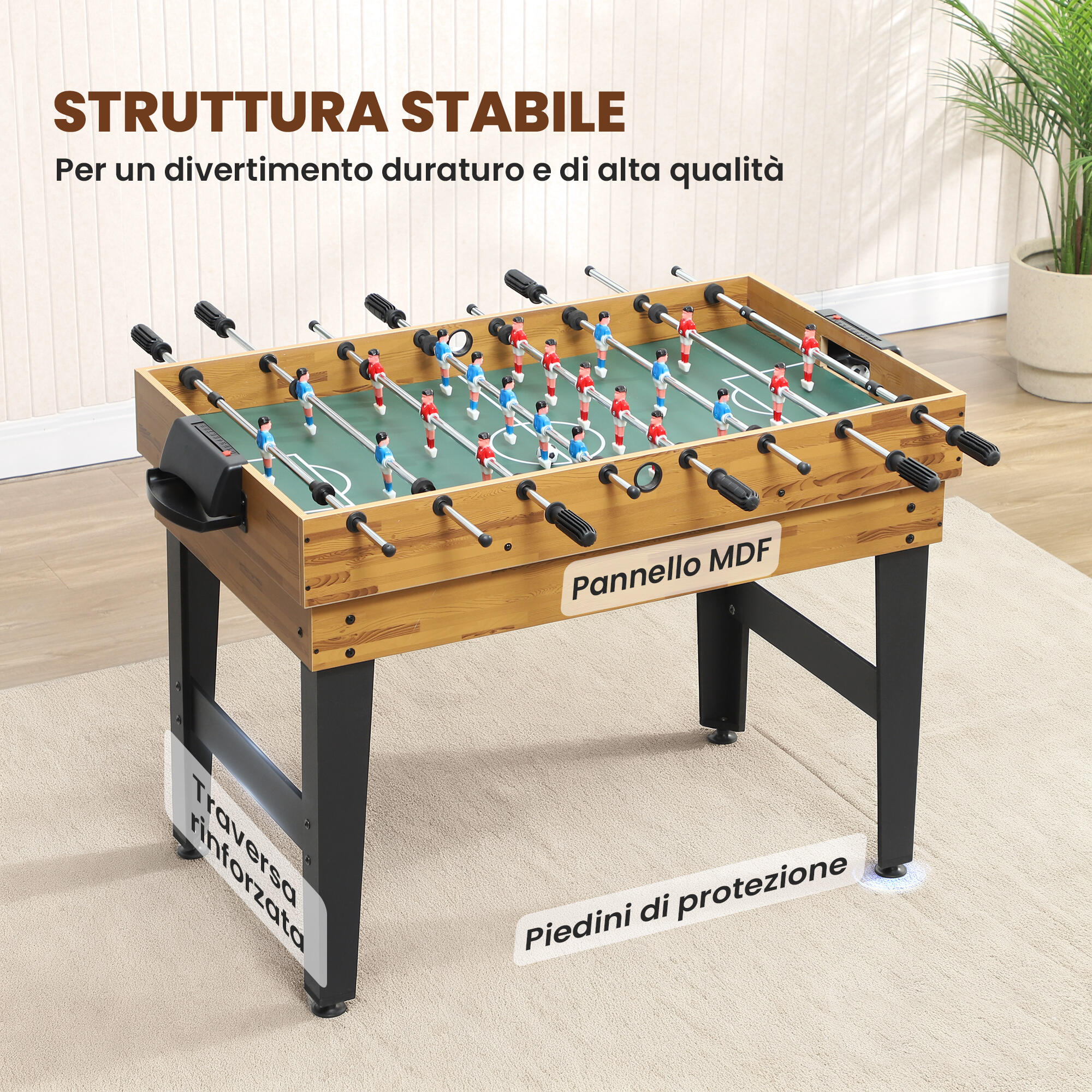 SPORTNOW Tavolo da Gioco 13in1 Calciobalilla, Ping Pong, Air Hockey, Biliardo 5/8