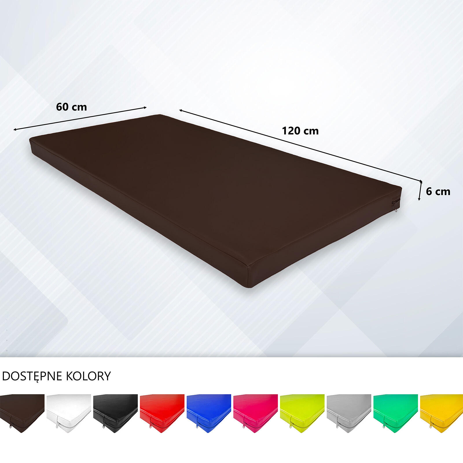 Materac gimnastyczny UNDERFIT 120 x 60 x 6 cm miękki brązowy 4/8