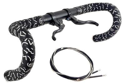 Drop bar stuur 31.8 mm met sntfx special reflective 80's stuurlinten met remmen