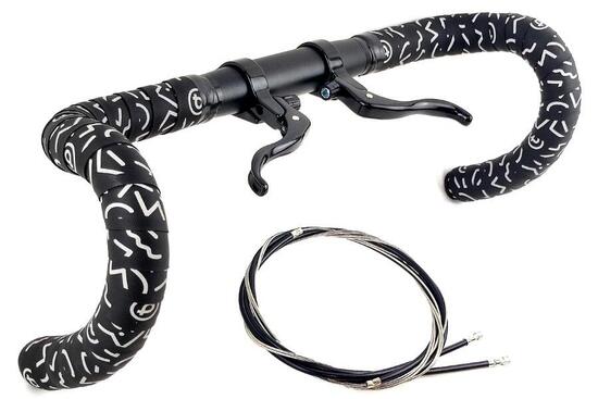 Manubrio Pista 31.8 mm con nastri SNTFX SPECIAL Reflective 80's e freni