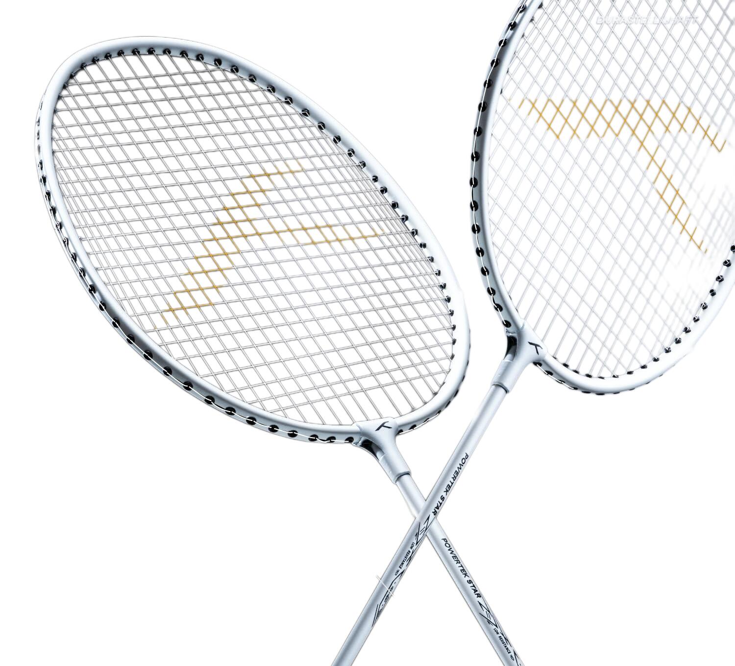 Badminton Set Anfänger - Powertek Star 2 Schläger, 2 Federbälle, Schutzhülle 2/6