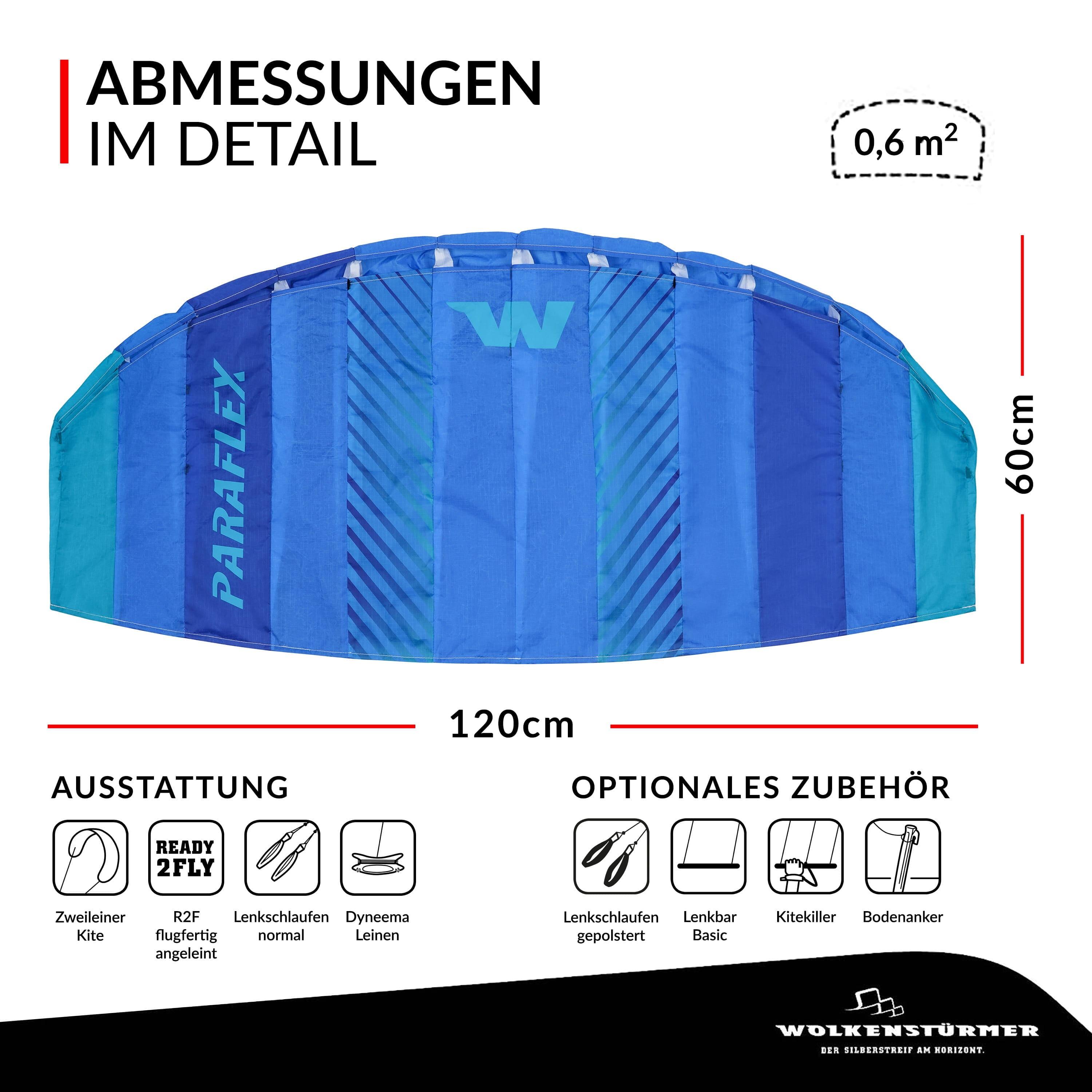 Cometa de kitesurf básica Wolkenstürmer Paraflex 7/7