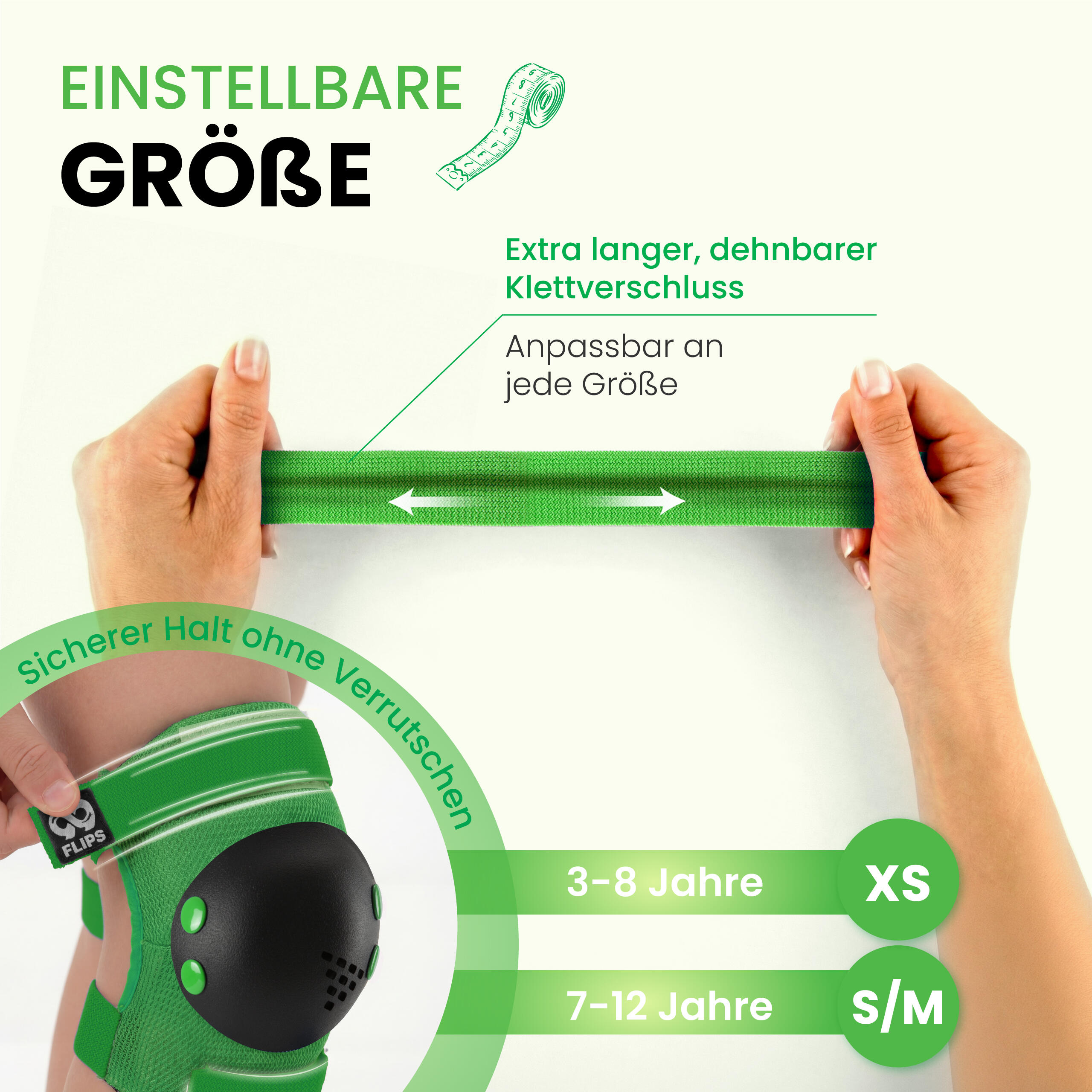Schoner Set Inliner Kinder 3-12 Jahre mit Knieschoner Ellenbogenschoner & Hand 3/6