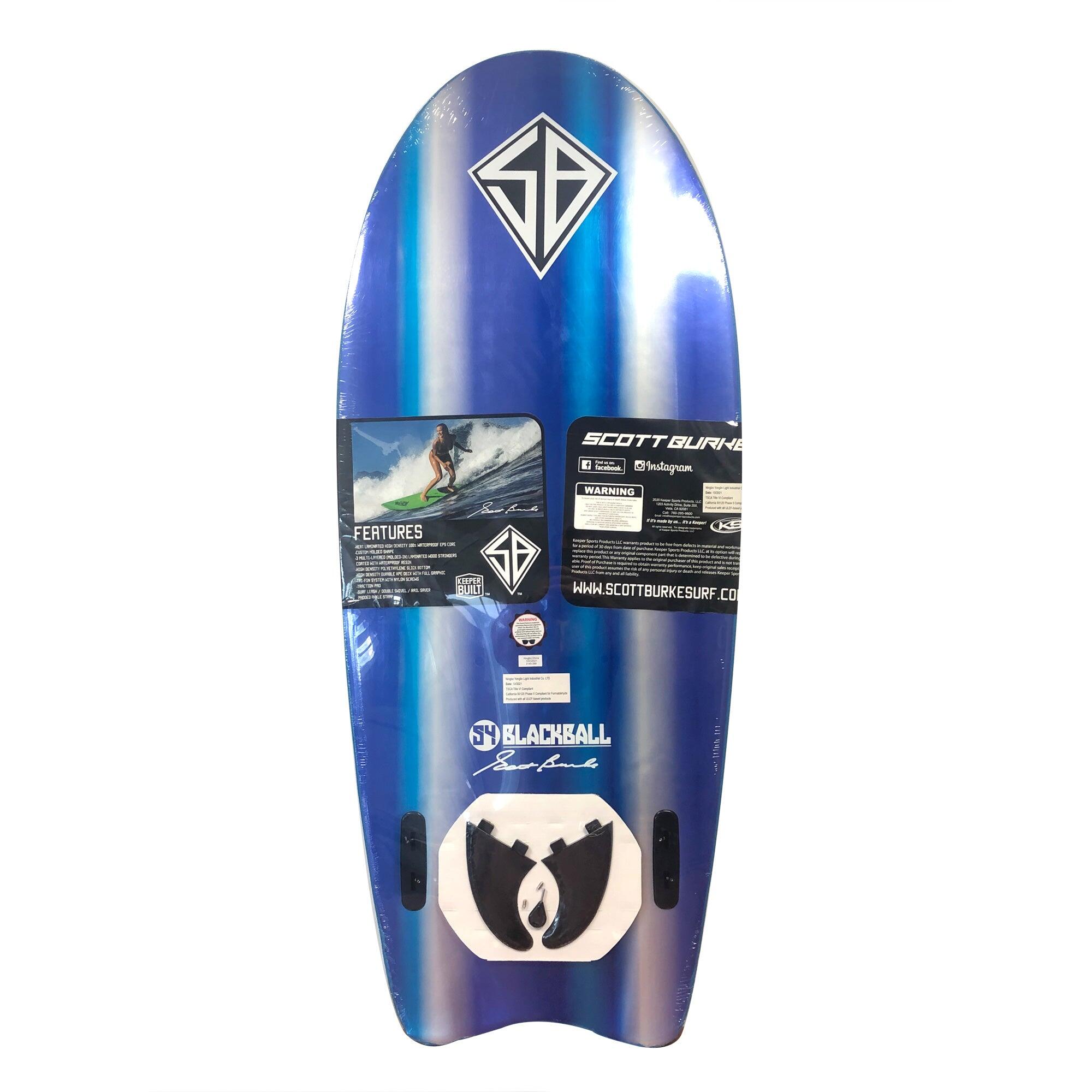 CBC - Tavola da surf in schiuma - Softboard Black Ball - 54 inch Fish - Blu 2/2
