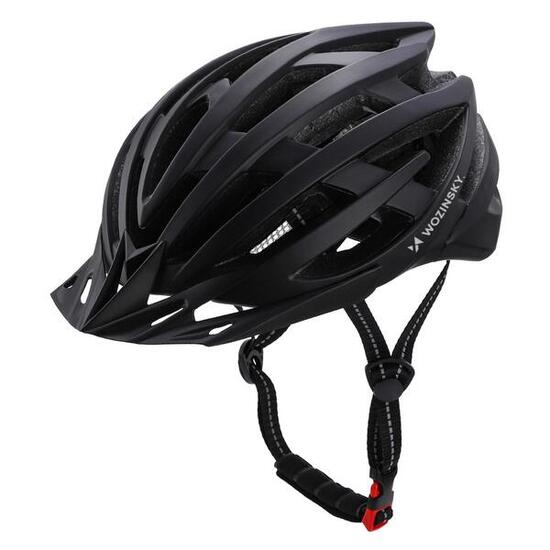 Casco da mountain bike Wozinsky taglia M 54–57 cm con luce USB nero