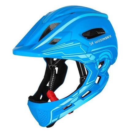 Kask rowerowy fullface dziecięcy Wozinsky 52–56 cm z lampką USB