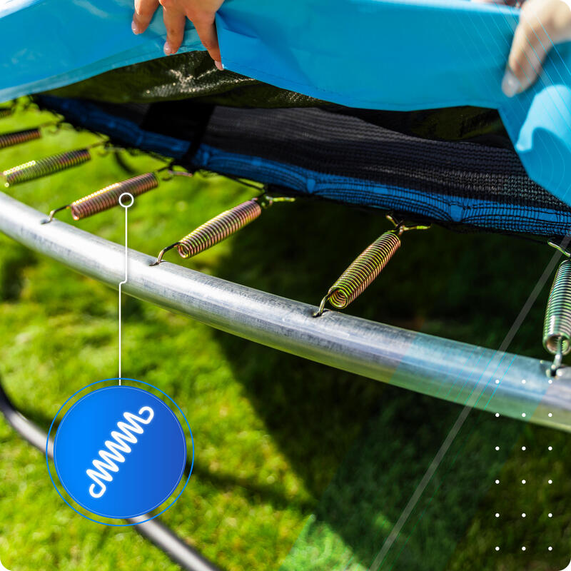 Zahradní trampolína pro děti se sítí THUNDER INSIDE ULTRA 12FT 366 cm MODRÁ